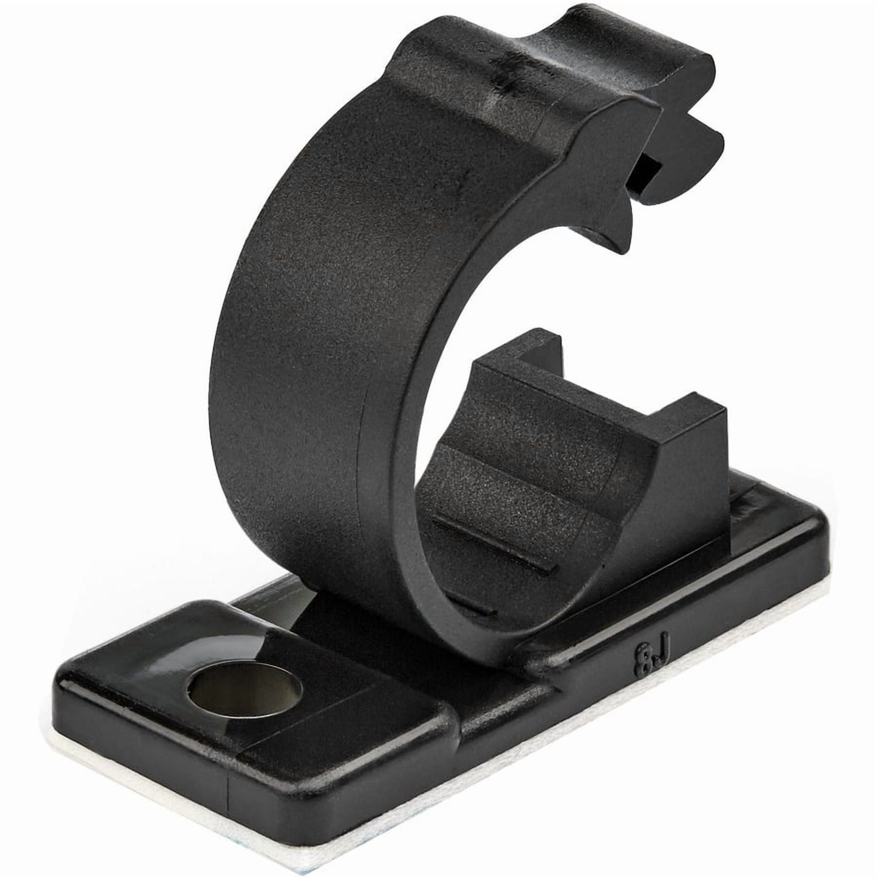 Startech.com 100 Adhesive Cable Management Clips Black, Network/ethernet/office Desk/computer Cord Organizer, Sticky Cable/wire Holders, Nylon Self Adhesive Clamp Ul/94v-2 Fire Rated - Nylon 66