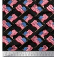 thumbnail image 1 of Soimoi Black Cotton Voile Fabric USA Country Flag Print Fabric by the Yard 56 Inch Wide, 1 of 3