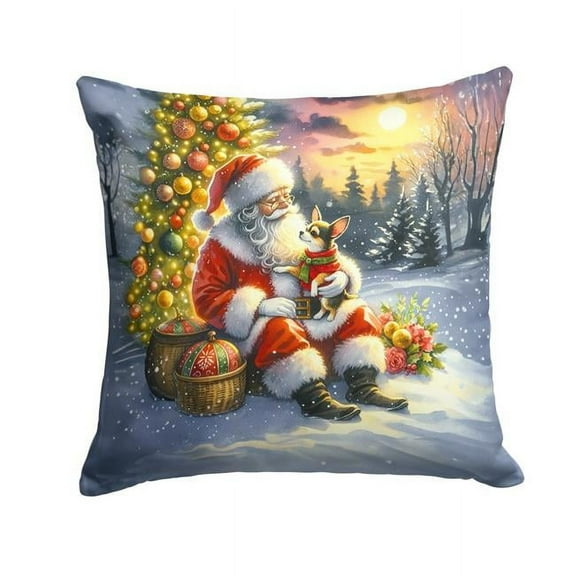 Carolines Treasures DAC4094PW1818 18 x 18 in. Chihuahua & Santa Claus Throw Pillow