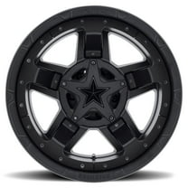 XD Wheels XD827 Rockstar 3, 17x8 with 6 on 4.5 Bolt Pattern - Matte Black with Black Accents-XD82778064720 Wheel Rim