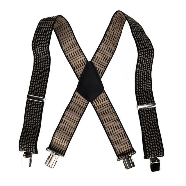Holdup Suspender, X Type Suspenders Hand Stitched Leather Practical Useful With Heavy Duty Metal Clips For Suits For Pants For Trousers For Men