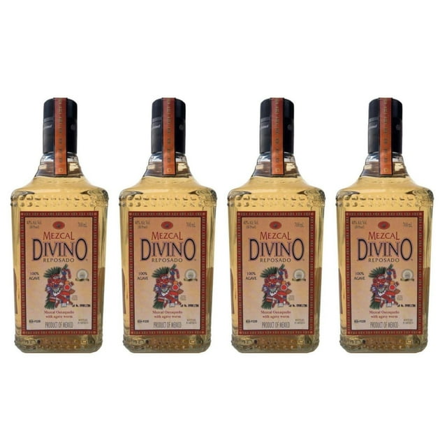Pack de 4 Mezcal Divino Reposado C/Gusano 700 ml