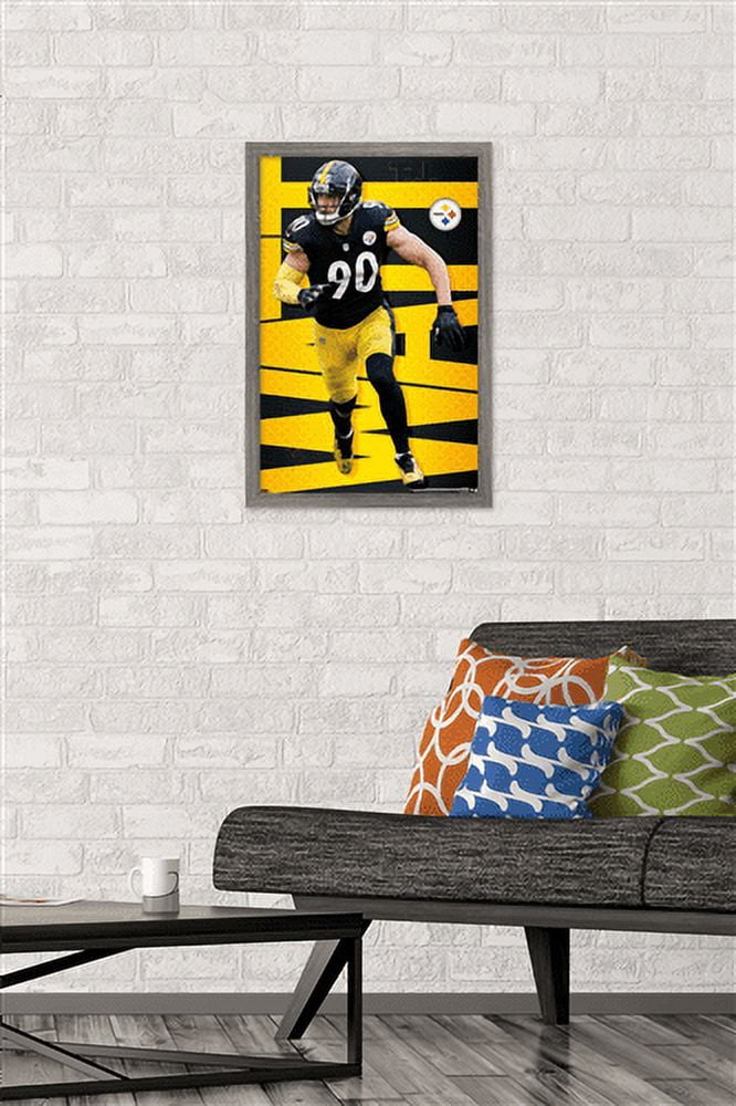 NFL Pittsburgh Steelers - T.J. Watt 21 Wall Poster, 14.725" x 22.375", Framed