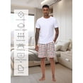 thumbnail image 4 of Xidunhg Men's 3-Pack Woven Pajama Shorts 100% Cotton Plaid Sleep Lounge Shorts with Button Fly 2XL, 4 of 10