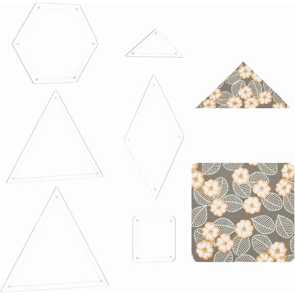 6 Shapes Acrylic Quilting Template Square Triangle Transparent Sewing Rulers Templates for DIY Hand Patchwork Machine Quilting Sewing Needlework Craft