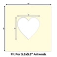 thumbnail image 2 of Off White Picture Frame Mat for 12x12 Frames - Heart Opening for 6x6 Photos - 1 Mat, 2 of 7