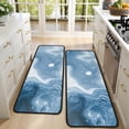 thumbnail image 4 of Kitchen Rugs Sets Of 2,Blue White Marble Pattern Anti Fatigue Kitchen Mat Rugs Non Slip Washable,Decorative Kitchen Floor Mats for Kitchen,Sink,Laundry,17"x47"+17"x47", 4 of 5