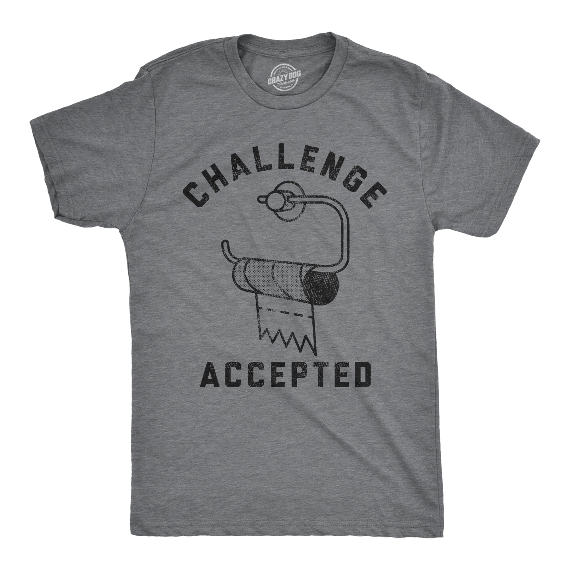 Mens Challenge Accepted Tshirt Funny Toilet Paper Roll Graphic