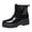 Black, variant on Women's Mid-Calf Rainboots with Zipper Closure,Lightweight Platform We𝖽ge Shoes Fashion Punk Jelly Booties Wate𝗋proof Ankle Che𝗅sea Rain Shoes
