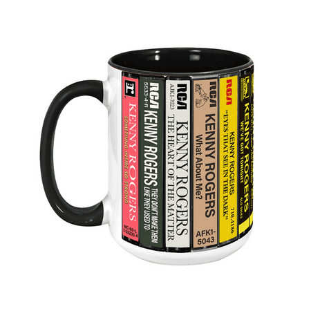 

Kenny Rogers Cassette Album Retro Collection Coffee Mug Edge to Edge Print 11oz 15oz Gift Cup