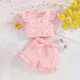 thumbnail image 2 of UAYOTSE Baby Girls Clothes Toddler Outfit 9 12 18 24 Months Kids Short Summer Tops Floral Shorts Clothes Set,Sizes 3-4 Years, 2 of 7