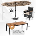 thumbnail image 3 of Costway 11 PCS Patio Wicker Dining Set with Double-Sided Outdoor Umbrella 8 Stackable Chairs, 3 of 9