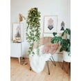 thumbnail image 3 of Plantas colgantes artificiales con flores de rosa, guirnalda de 4.5 pies, flor colgante falsa, cadena verde, pared de la casa, habitación, jardín, boda, interior, exterior, decorativa (no incluye cesta) Zhivalor  CZJJ-HQ53-2, 3 of 5