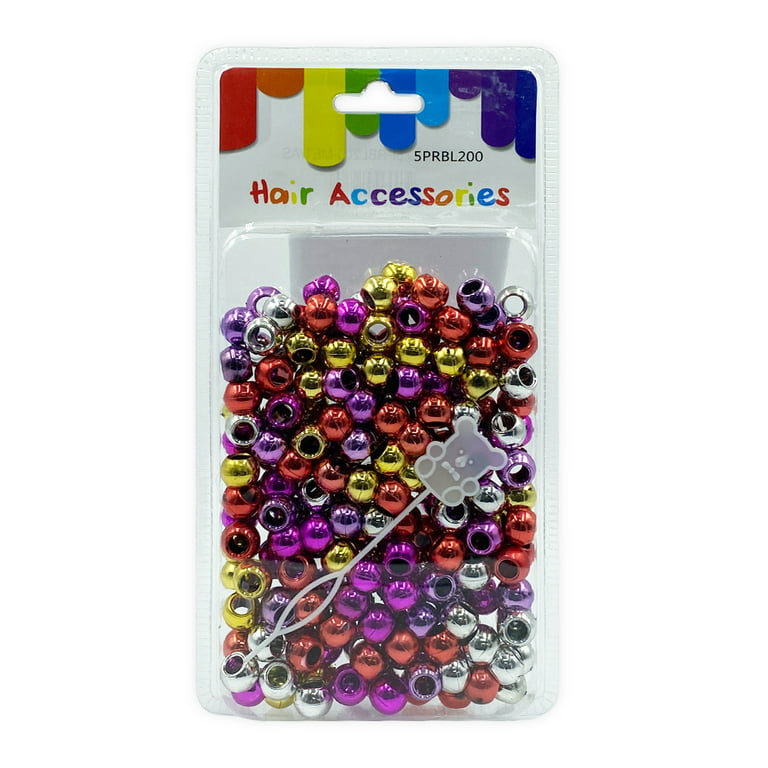  Tara Metallic Color 12 MM Plastic Beads For Braid Hair 240  Pieces In One Pack (Pack of 1, GLITTER RED) : Arts, Crafts & Sewing