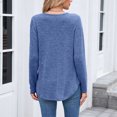 thumbnail image 7 of Womens Tunic Tops, Long Sleeve Shirts for Women Summer Casual Loose Fit Solid Color Basic V Neck T Shirt Tops S-2XL, 7 of 7