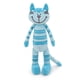 thumbnail image 1 of Peluche MR ViviCare, 13 cm, azul, con forma de gato de pie, abrazable, 1 of 8