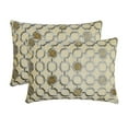 thumbnail image 4 of The HomeCentric Decorative Grey & Beige 12"x26" (30x65 cm) Lumbar Pillow Cover, Linen Beaded/ Embroidery, Lattice Pattern, Geometric Oblong Pillow, Geometric Pattern Modern Style - Angular Harmony, 4 of 4
