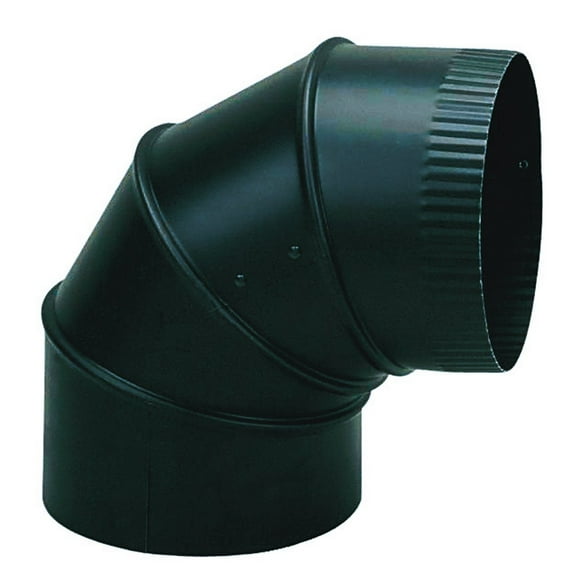 Codo para tubo de estufa Imperial BM0016, 20 cm, ajustable 90°, negro