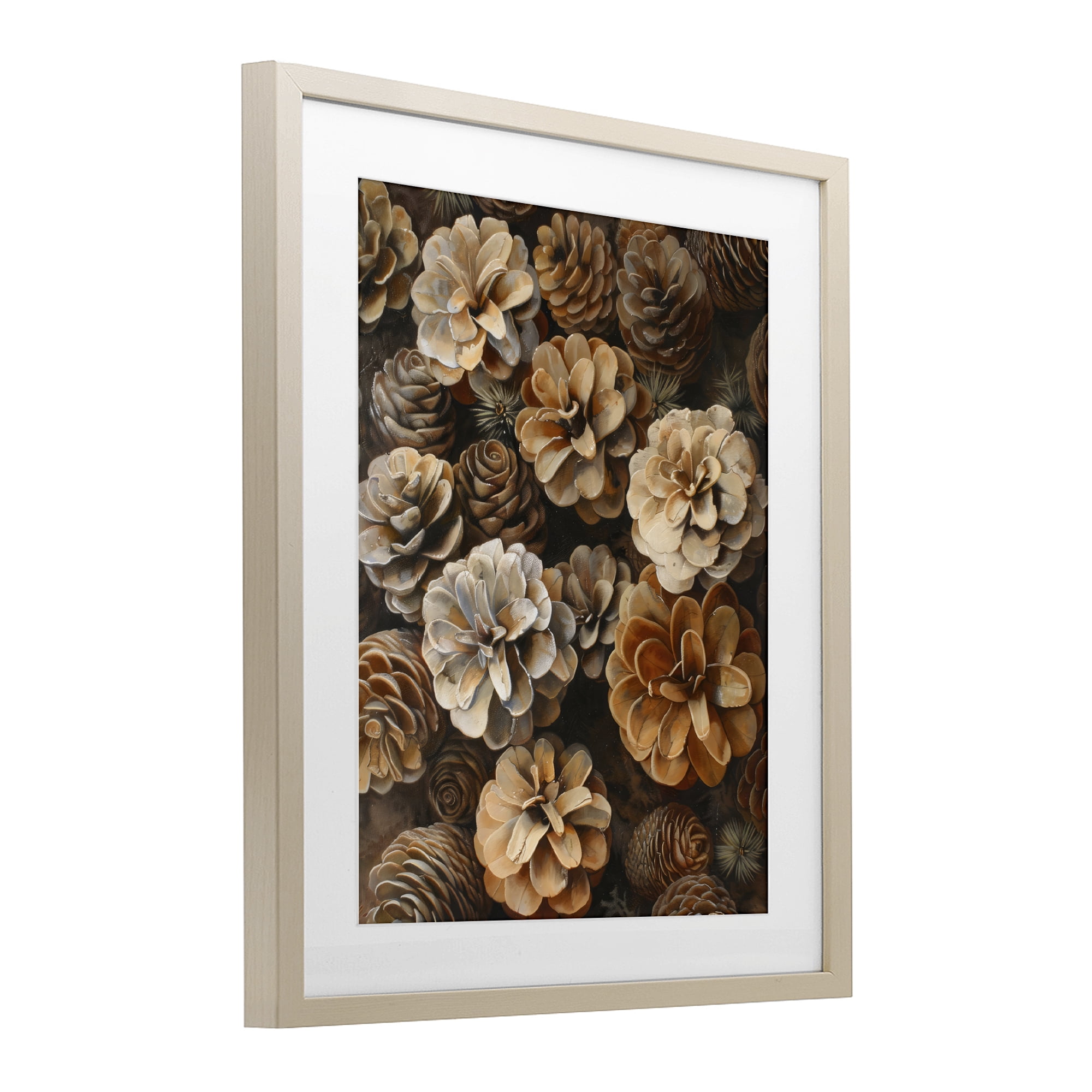 Stupell Industries Pinecone Arrangement Rustic Botanicals Birch Framed Print Under Glass, design by Creative Studio