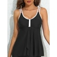 thumbnail image 1 of Charmo Ruched V Neck Swim Tops for Womens Flowy Tankini Tops Padded Bathing Suit Tops(No Bottoms）, 1 of 2