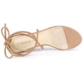 thumbnail image 2 of BLISSFUL STEP Women's Shoes Clear Strap Lace Up Open Toe Chunky Heel Dress Sandals Nude 8.5, 2 of 7