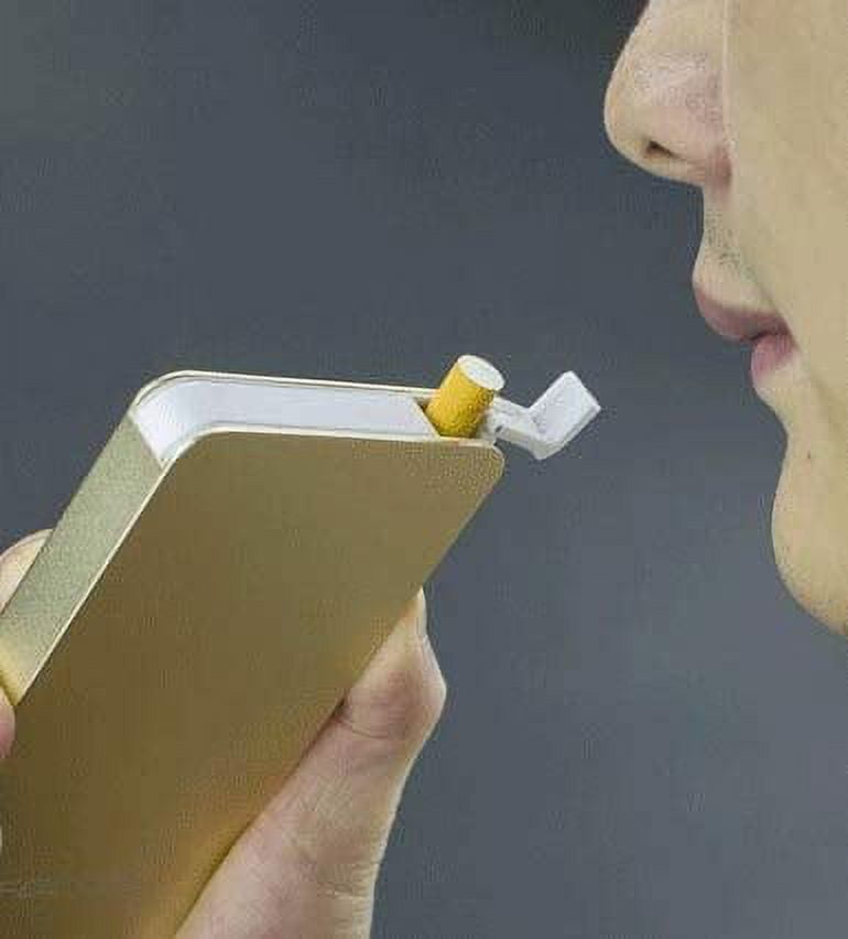 ULTRA THIN FOCUS 6 pack Automatic Loading Cigarette Case Dispenser With Built in Torch Lighter (BLUE COLOR)- FOR KING SIZE CIGARETTES  FREE CAR sticky pad for Phone PDA MP3 MP4)