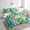Cyan, variant on Erosebridal Vintage Leaf Print Bedding Sets Twin Size, Green Leaf Comforter Sets with Sheets, Tropical Plants Decor, 7-Piece