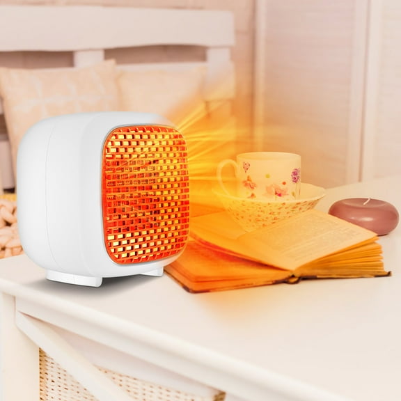 CYBIBO Portable Small Space Heaters for Indoor Use, 800W PTC Ceramic Heating Instant Heating and Rapid Temperature Rise, Desktop Electric Heater with 2 Levels for Small Room, Bedroom, Office