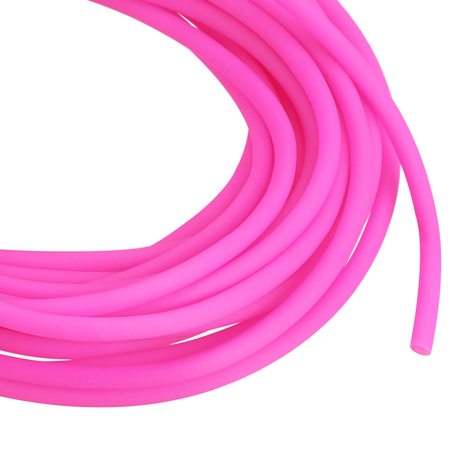 Uxcell 10ft 0.08'' Dia 0.04'' Hole Cord Tube Hollow Tubing Rubber Pink 