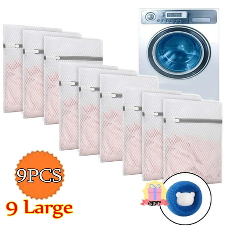 

Durable Honeycomb Mesh Laundry Bags for Delicates Blouse Hosiery Underweae Bra Lingerie Baby Clothes(9 Large)