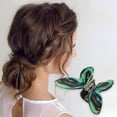 thumbnail image 2 of Unique Bargains Women's Butterfly Hair Clips 2 Pcs Green Black 4.49"x3.35"x1.57", 2 of 5