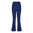 thumbnail image 4 of Blmnix Blue Fasion Womens Pants Slim Straight Pocket Solid Dressy Business Flat Front Pants for Teen Fall, 4 of 5