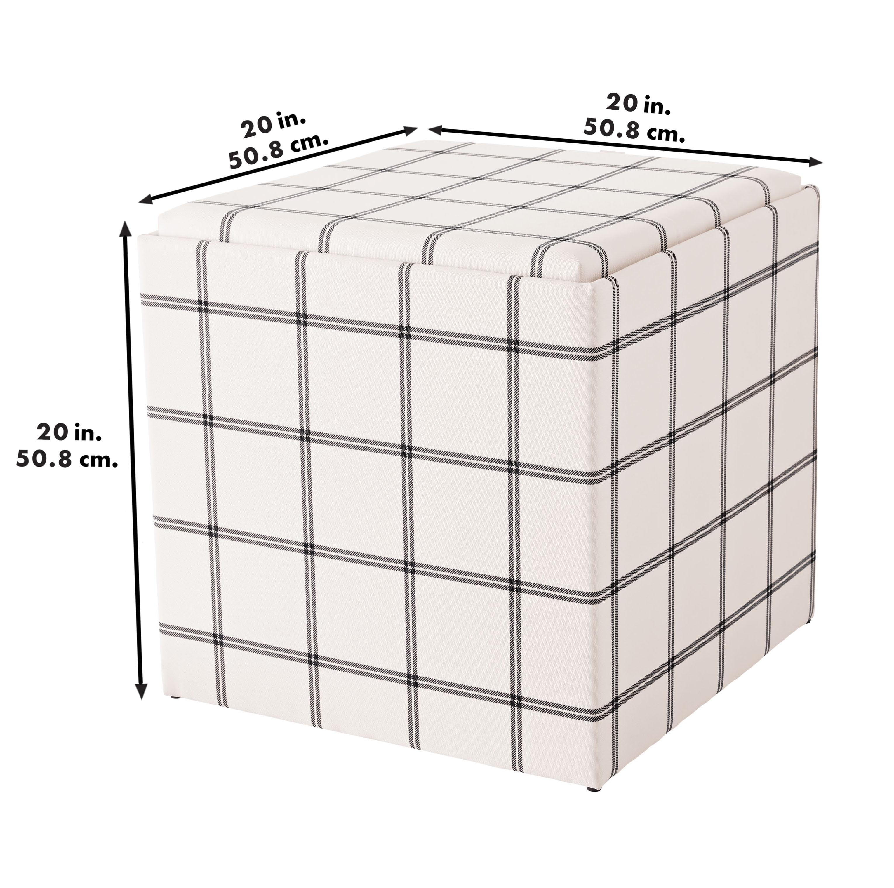 Mainstays Large Cube Storage Ottoman, Linen Color