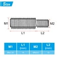 thumbnail image 2 of Uxcell M5x0.8 to M8x1.25 Double End Threaded Stud Screw Bolt 304 Stainless Steel Rod Reducer Adapter 30mm Long 10pcs, 2 of 5