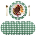 thumbnail image 5 of Ryvnso Green and White Checkered Pattern Round Plate Mats Dining Table Placemat Set of 4 for Holiday Decoration, 5 of 7