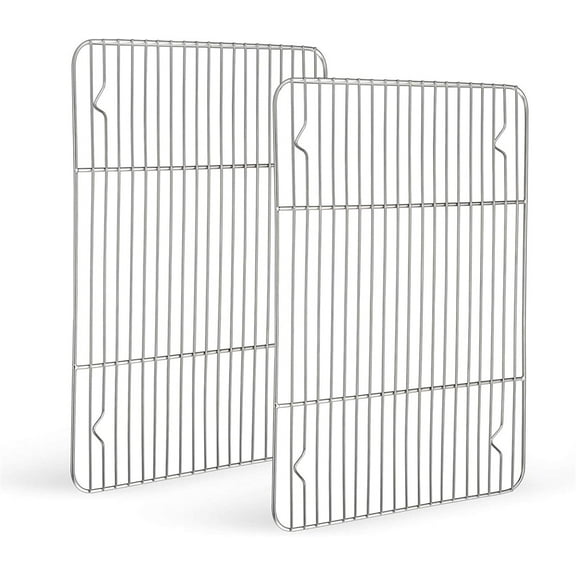 Kitchen Stainless Steel Heavy Duty Metal Wire Cooling, Casewin Cooking, Baking Rack For Baking Sheet, Oven Safe up to 575F, Dishwasher Safe Rust Free | 9.7'' x 7.3'' x 0.6'',Set of 2