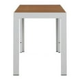 thumbnail image 4 of Pangea Home Breeze 3-piece Aluminum Patio Dining Set in White/Natural Teak, 4 of 13
