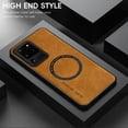 thumbnail image 2 of for Samsung Galaxy S20 Ultra PU Leather Case, Vintage Compatible with MagSafe and Wireless Charging Slim Fit-Drop Scratch Resistant Support Magnetic Car Mount Case Cover for Galaxy S20 Ultra, Brown, 2 of 9