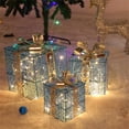 thumbnail image 2 of KelaJuan 3Pcs Christmas Decoration Lighted Gift Box, Wrought Iron/Rattan Outdoor Indoor Christmas Tree Scene Layout, 2 of 7