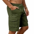 thumbnail image 7 of Mens Shorts, Men's Cargo Shorts Casual Cotton Drawstring Short Elastic Waist Work Shorts with Multi Pockets, 7 of 7
