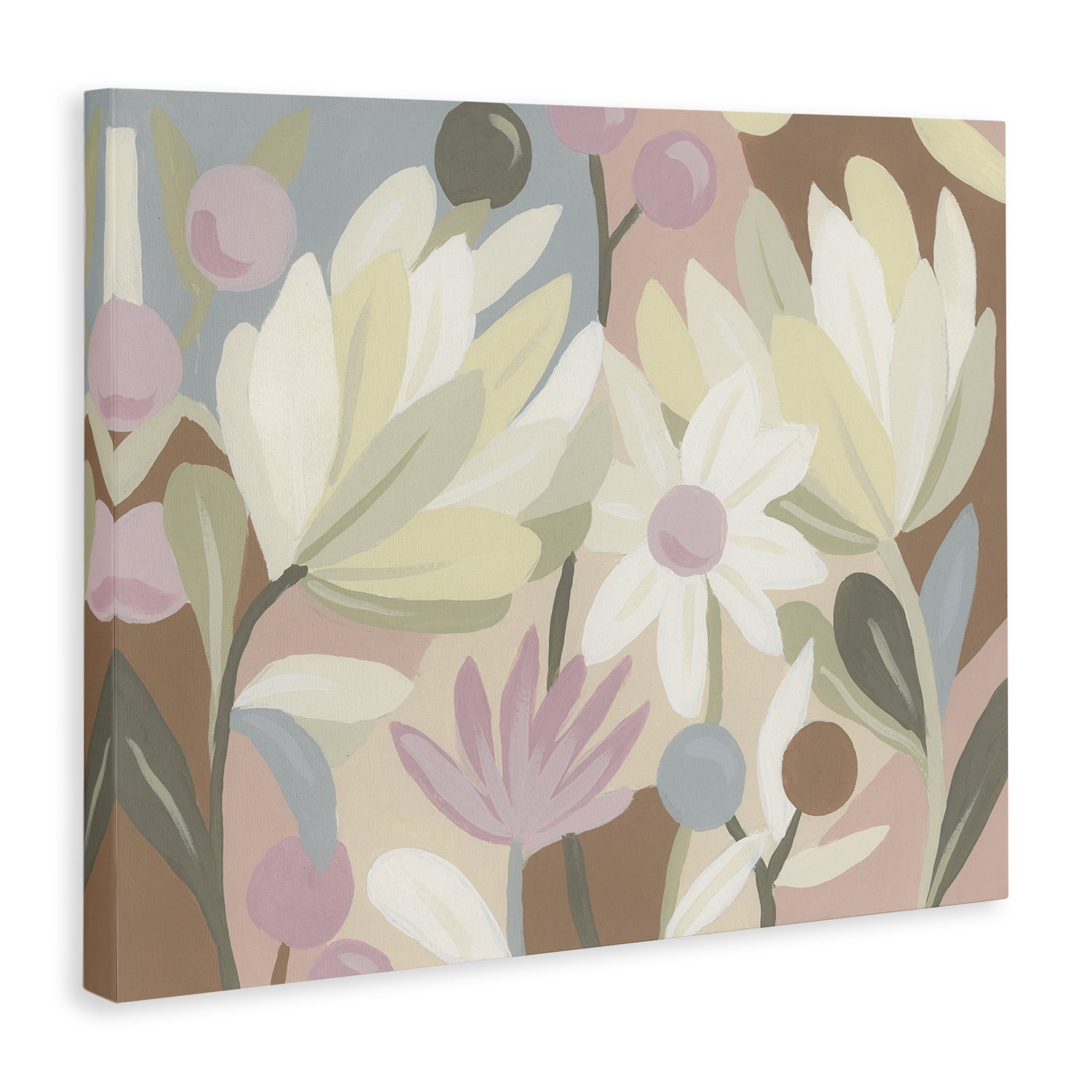 Stupell Industries Pastel Modern Flowers Plants & Flowers Painting Wrapped Canvas Art Print Wall Art, 30 x 24