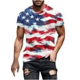 thumbnail image 2 of cllios Big and Tall Shirts for Men July 4th American Flag Tshirts Patriotic Red White and Blue Graphic Tee Short Sleeve Muscle T-Shirts Independence Day Men's Shirts, 2 of 5