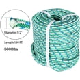 thumbnail image 2 of hostic 1/2Inch x 150FT Arborist Tree Rope 16 Strand Braided,Green, White & Blue, 2 of 5