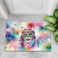thumbnail image 4 of Hippie American Shorthair Portrait Watercolor Tie-Dye Vintage Styles Doormat Cat Lover Kitten Owner Gifts Indoor Outdoor Welcome Mat - 00014, 4 of 5