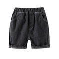 thumbnail image 2 of Cethrio Kids Boys Denim Shorts, Elastic Waist Summer 2025 Casual Shorts with Pockets Black Size 4 T, 2 of 3