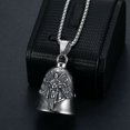 thumbnail image 3 of Punk Archangel Michael Wings Motorcycle Bell 14K White Gold Pendant Necklace Men\'s Personalized Biker Rock Party Exorcist Jewelry, 3 of 7