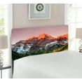 thumbnail image 2 of Mountain Headboard, Scenic Western American Mountains on Valley with Snowy Peaks at Sunset Landscape, Upholstered Decorative Metal Bed Headboard with Memory Foam, Twin Size, Multicolor, by Ambesonne, 2 of 4