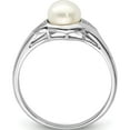 thumbnail image 2 of Sterling Silver Rhodium Plated Diamond And Fw Cultured Pearl Ring (Size 7) Made In India qr4485-7, 2 of 5