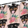 thumbnail image 3 of Rottweiler and Pioneer Flower Shower Curtain 36"x72" ,Bathroom Decorative Shower Curtains Set with 12 Hooks,Modern Waterproof Washable Shower Curtain, 3 of 6