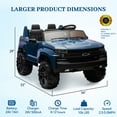 thumbnail image 4 of Luku Kids Electric Ride on Car 2-Seater Truck, 24V Battery Powered SUV Licensed Chevrolet with Parent Remote Control, 4 Spring Suspension, Storage, Music, Lights, Double Open Doors for Boys, Blue, 4 of 7